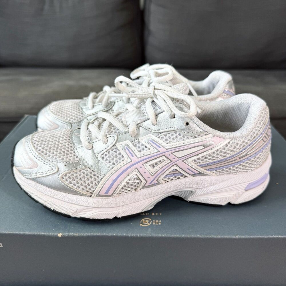Asics Gel-1130 White Pure Silver Purple Athletic Running Shoes Women's Size 6